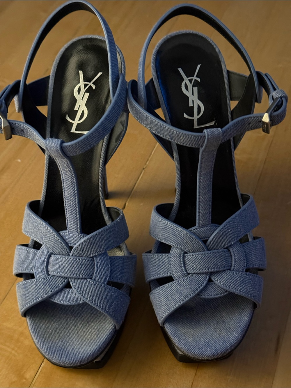 YSL Tribute Sandal Denim Platform Iconic size-37